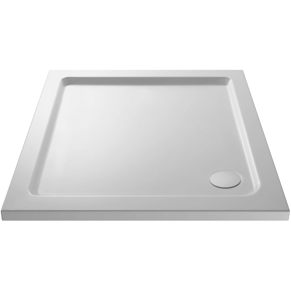 nuie White Square Slimline Shower Tray 1000 x 1000mm Image 1