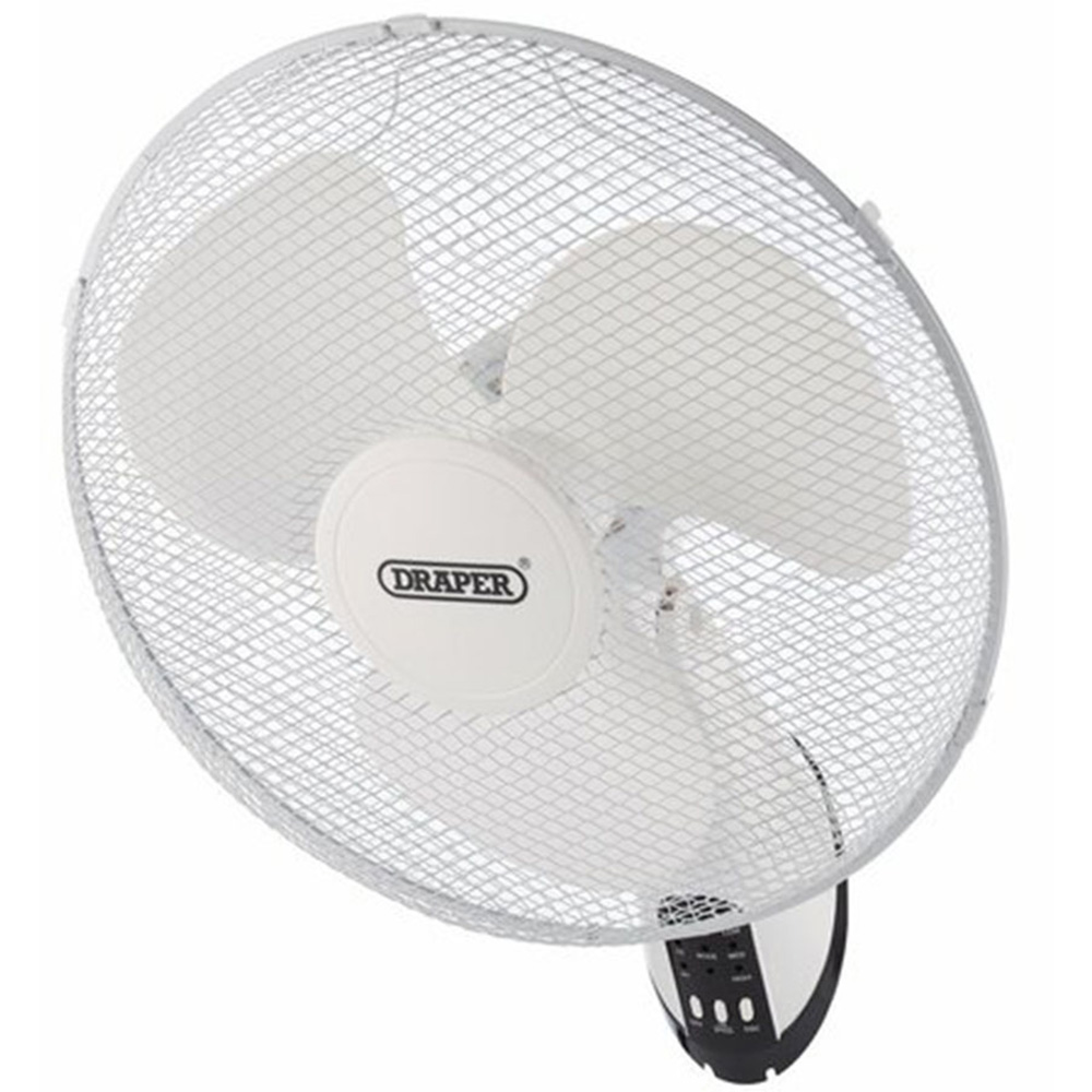 Draper White Oscillating Wall Mounted Fan 16 inch Image 1