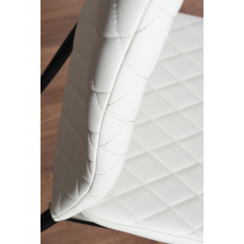 Furniturebox Valera Set of 4 White and Black Faux Leather Dining Chair Image 7