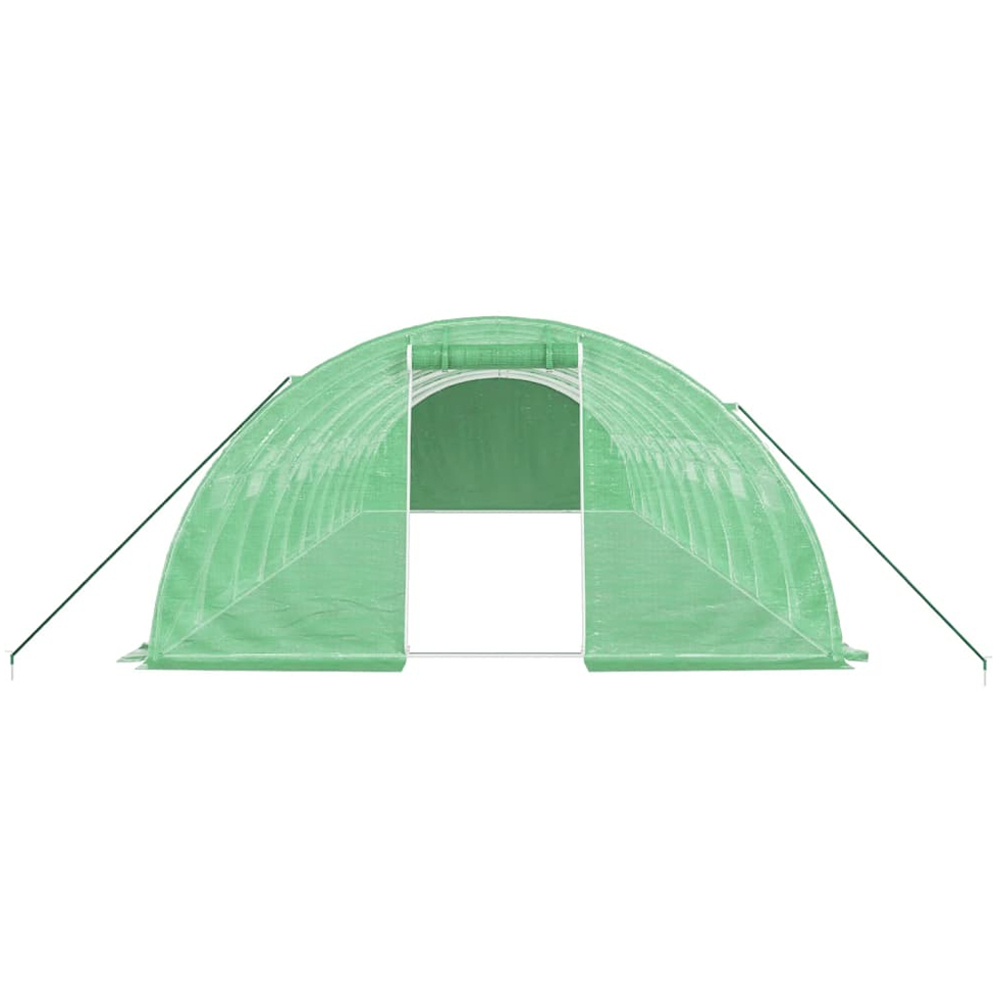 vidaXL Green Polyethylene Galvanised Steel Frame 32.8 x 13.1ft Greenhouse Image 3