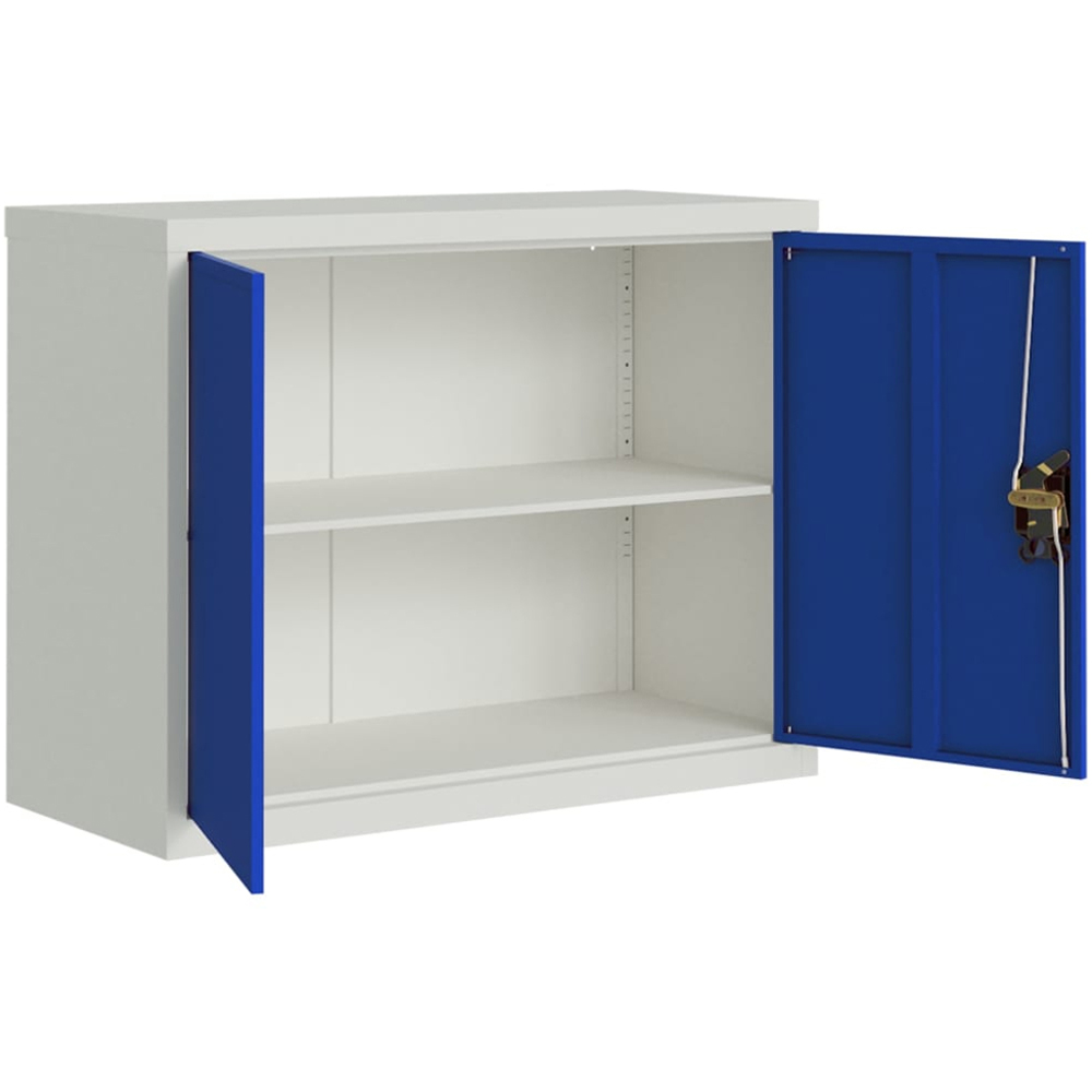 vidaXL 2 Door Light Grey and Blue Metal Lockable File Cabinet Image 4