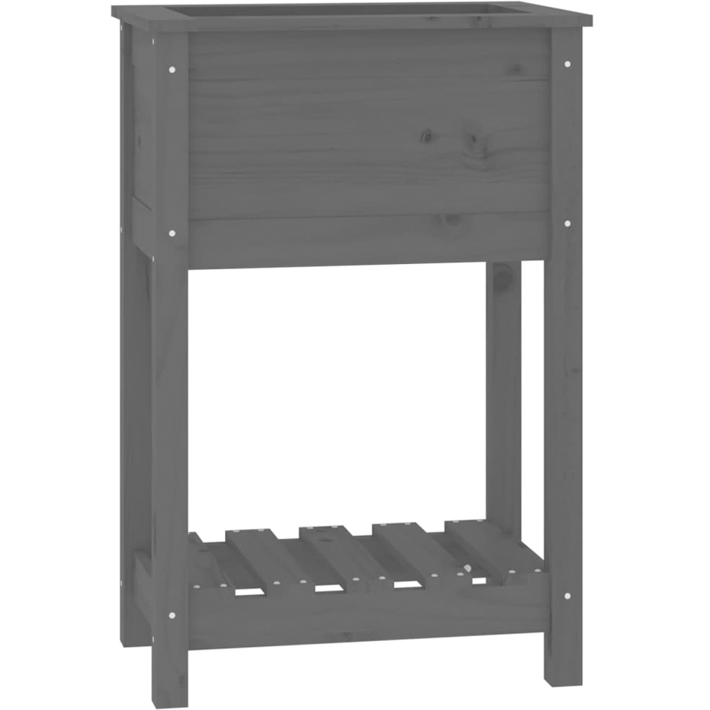 vidaXL Single Shelf Grey Solid Pine Wood Garden Planter 81 x 54 x 34.5cm Image 1