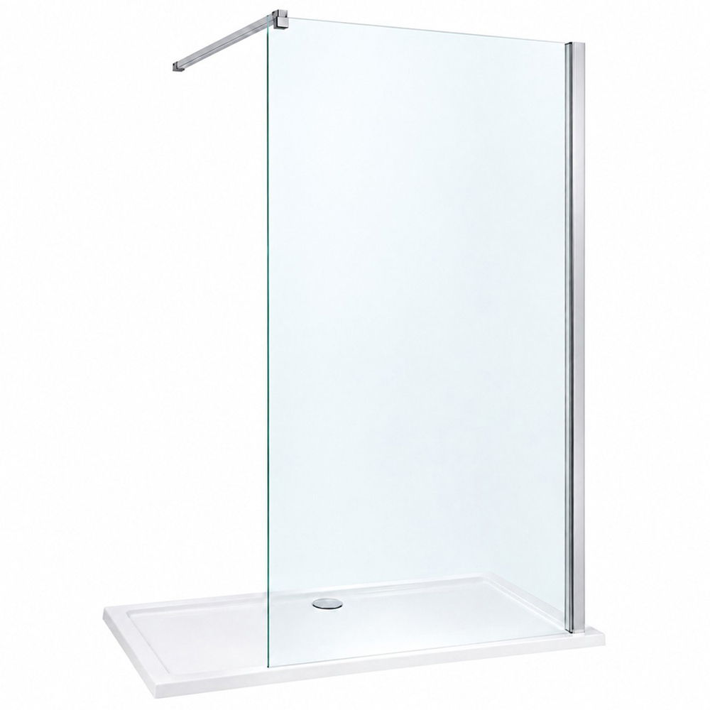 Stech Homes Walk-in Shower Screen with Shower Tray 700 x 1900mm Image 1