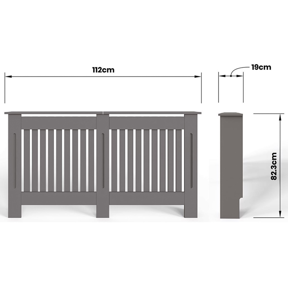 FWStyle Grey Vertical Slat MDF Radiator Cover Large Image 6