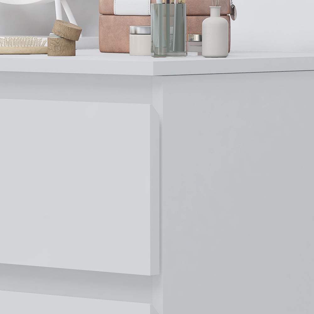 FWStyle Stora 3 Drawer Matt White Dressing Table Image 4