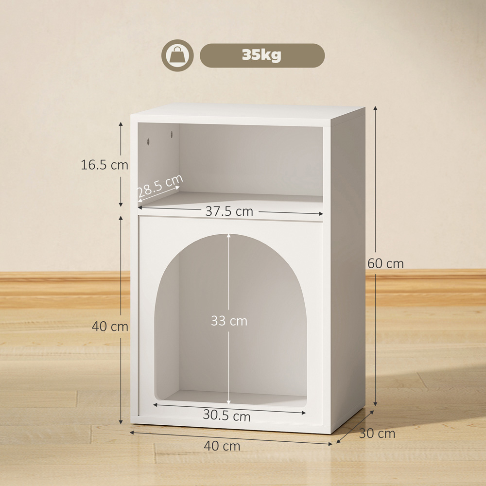 HOMCOM 2 Compartment White Bedside Table Image 9