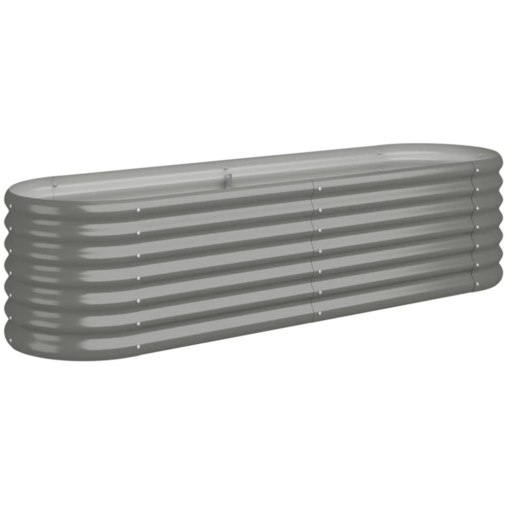 vidaXL Grey Galvanised Steel Raised Garden Bed 36 x 40 x 152cm Image 1