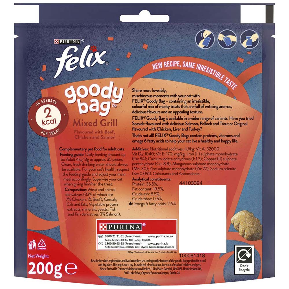 Felix Goody Bag Cat Treats Mixed Grill Maxi Pack 200g Image 6