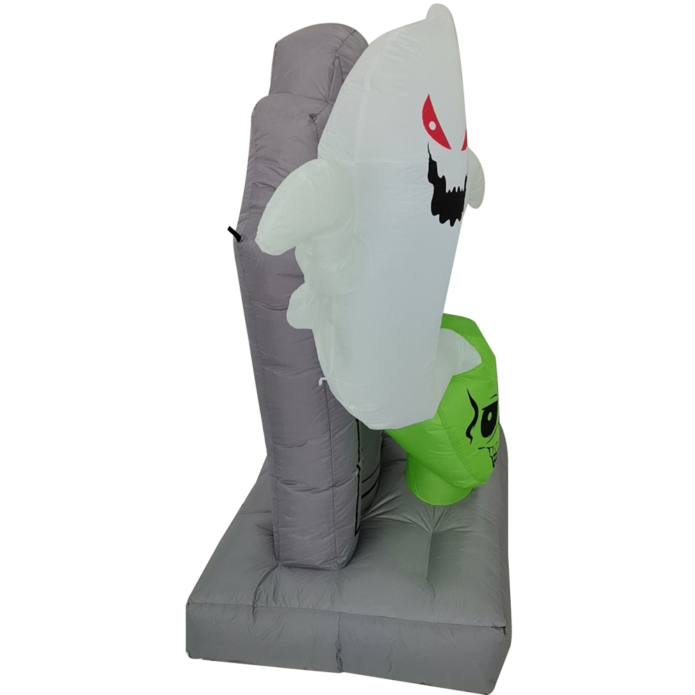 SO Halloween Inflatable Grave with Ghost and Skull 4.9ft Image 4
