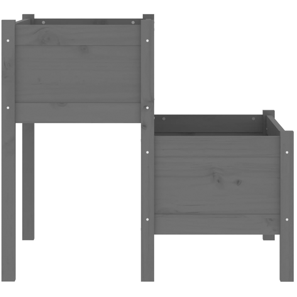 vidaXL Grey Pine Wood Raised Garden Bed 75 x 84.5 x 84cm Image 4