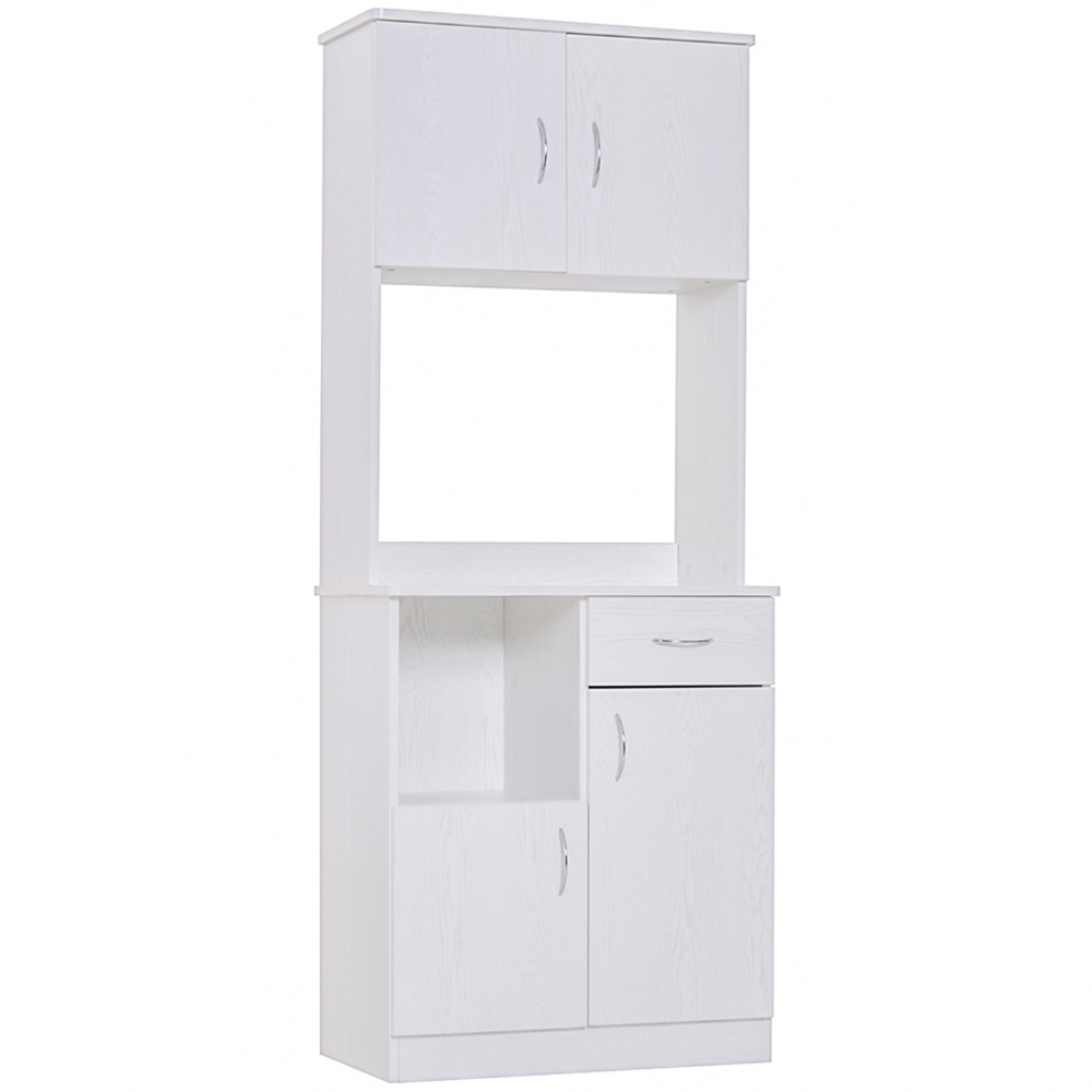 Portland 4 Door Single Drawer White Kitchen Storage Cabinet Image 2