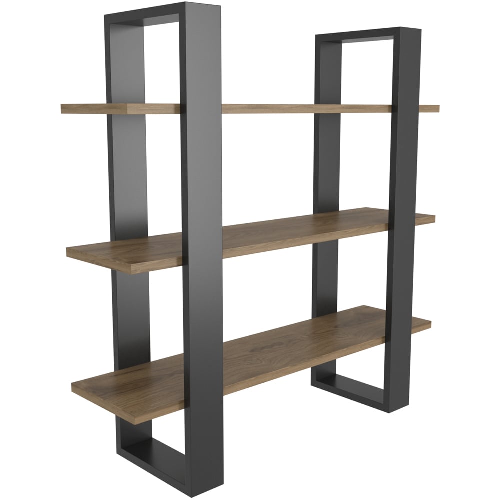 Decorotika Suno 3 Shelf Black and Oud Wall Mounted Display Unit Image 5