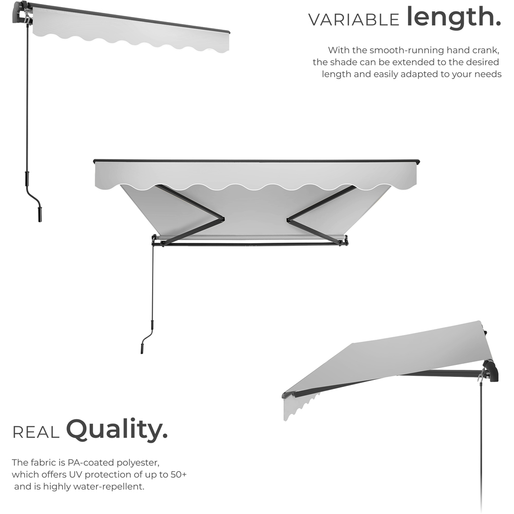 tectake Ornella Light Grey Retractable Awning 2.5 x 2m Image 3