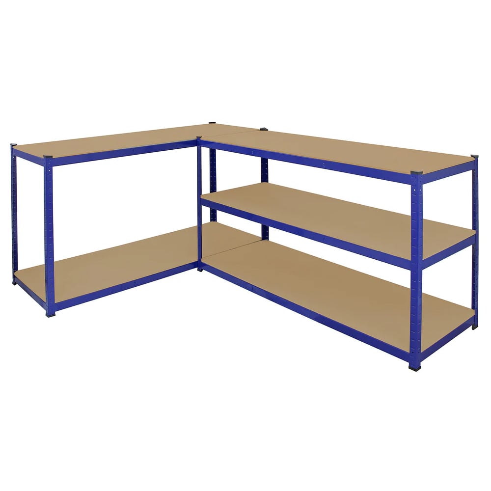 Monster Shop Racking T-Rax Extra Wide Storage Shelves Blue 160cm 3 Pack Image 4