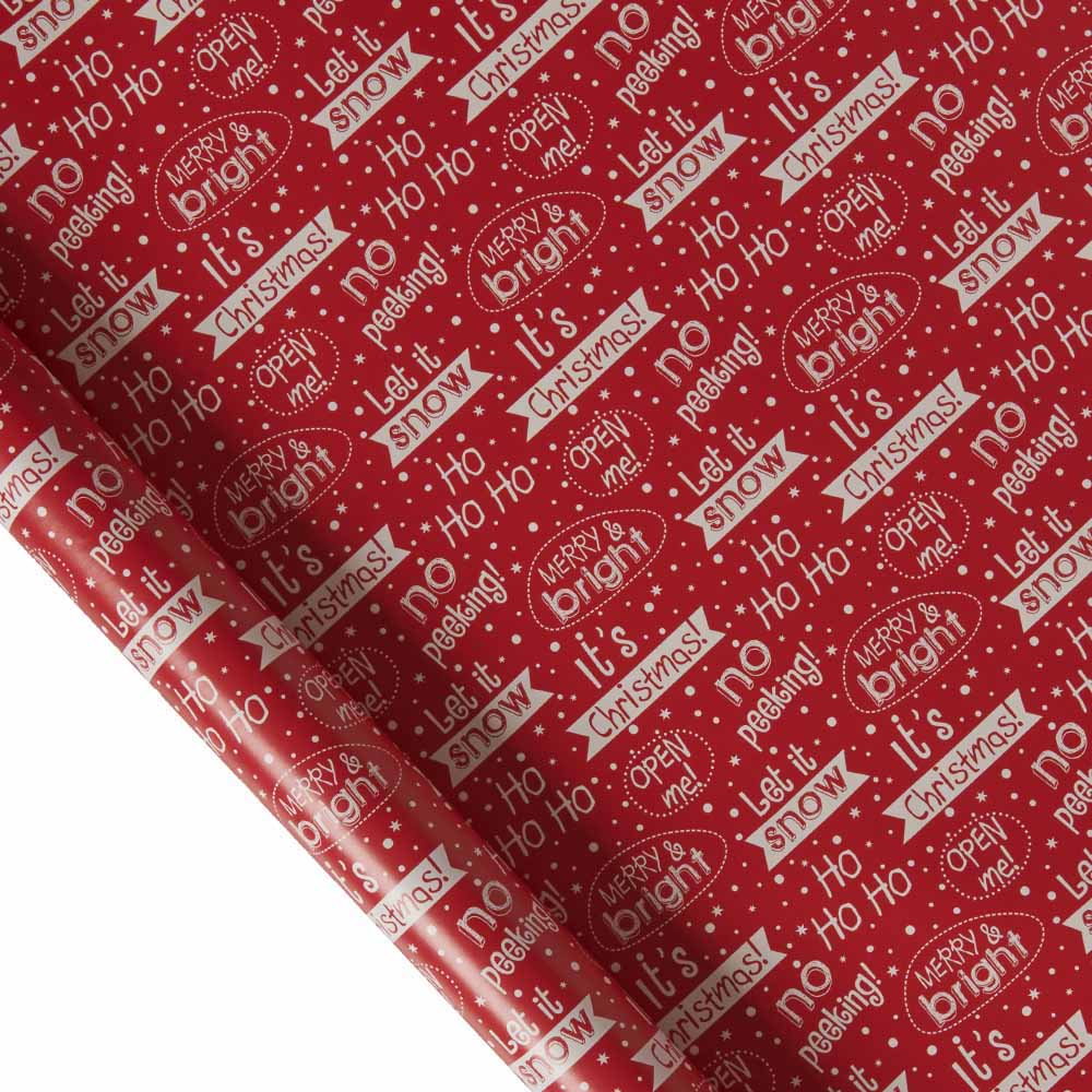 Wilko Christmas Roll Wrapping Paper Red 12m Image 2