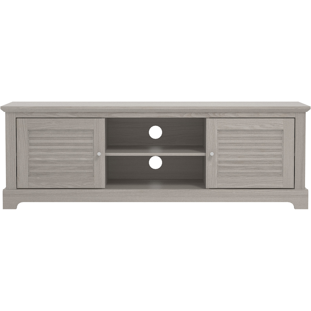 GFW Salcombe 2 Door 2 Shelf Warm Grey Oak TV Unit Image 4