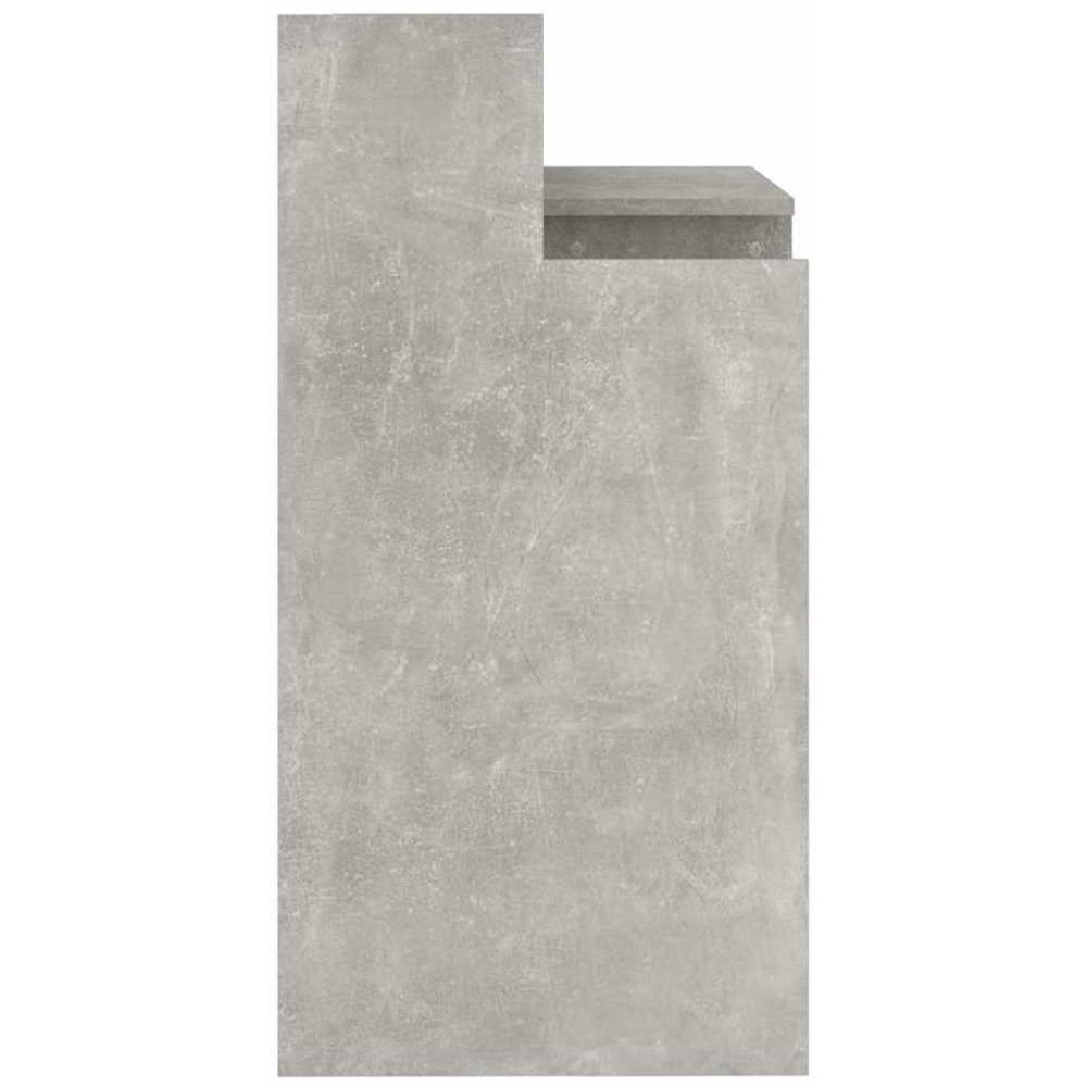 vidaXL 3 Shelf LED Light Computer Desk Concrete Grey Image 5