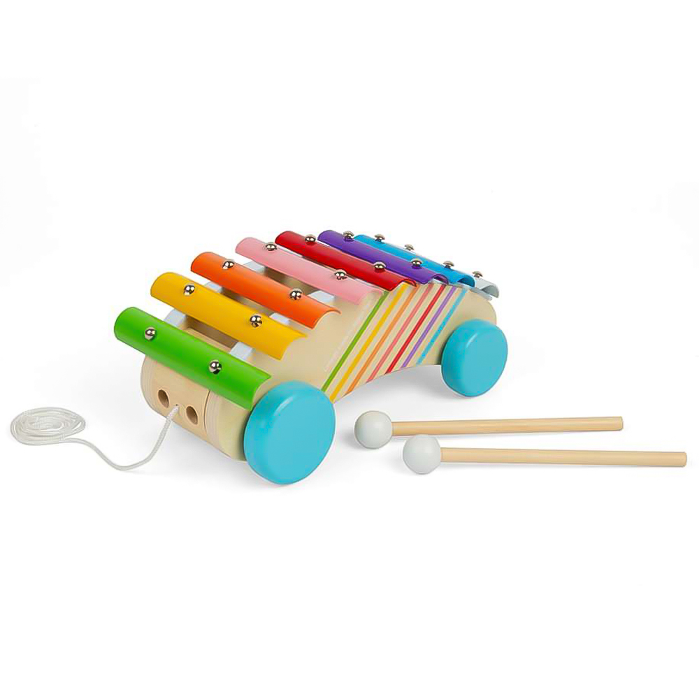 Bigjigs Toys Kids Wooden Pull Along Xylophone Music Toy Image 5