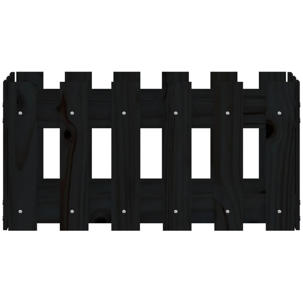 vidaXL Black Solid Pine Garden Planter 60 x 30 x 30cm Image 4