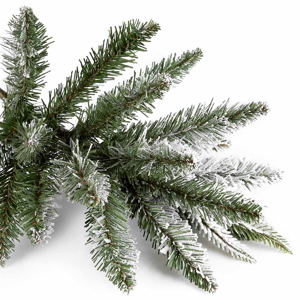 Premier 2.1m Hinged Branches Dusting Snow Flocked Lapland Green Spruce Tree Image 3