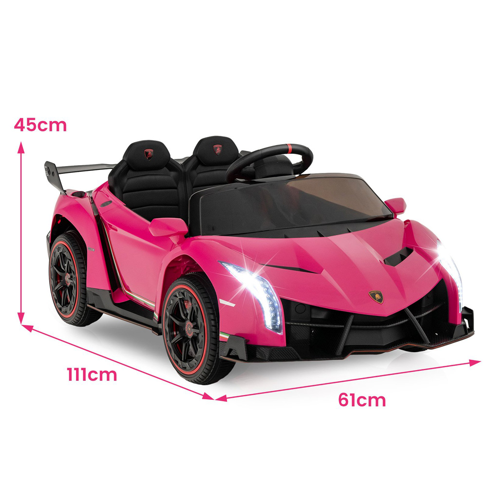 Costway Pink Lamborghini 4WD Kids Ride-On Car Image 9