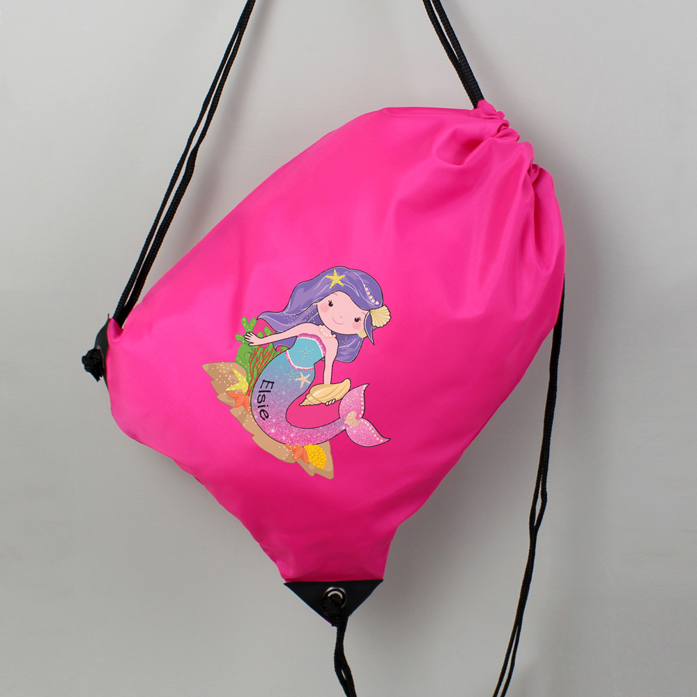 Personalised Memento Mermaid Pink Kit Bag Image 3