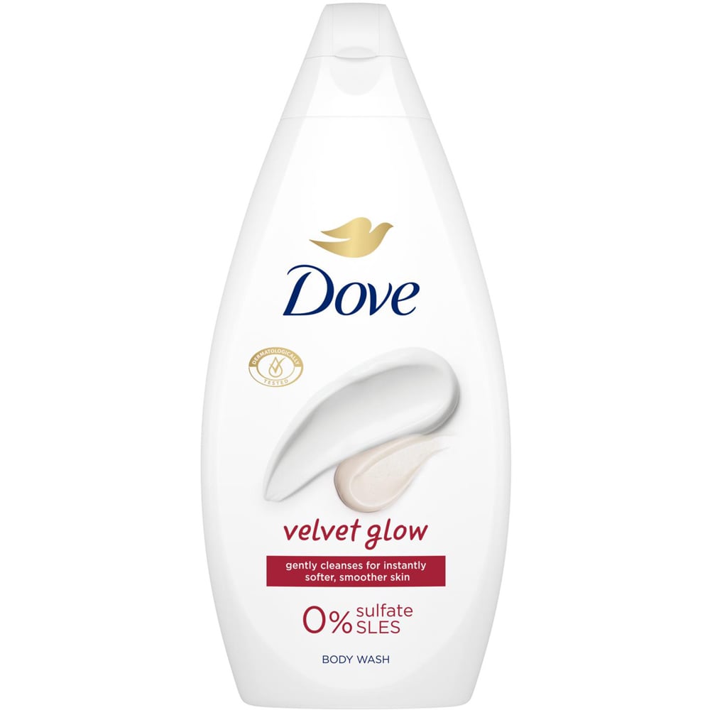 Dove Velvet Glow Soft and Smoother Skin Body Wash 450ml 4 Pack Image 2