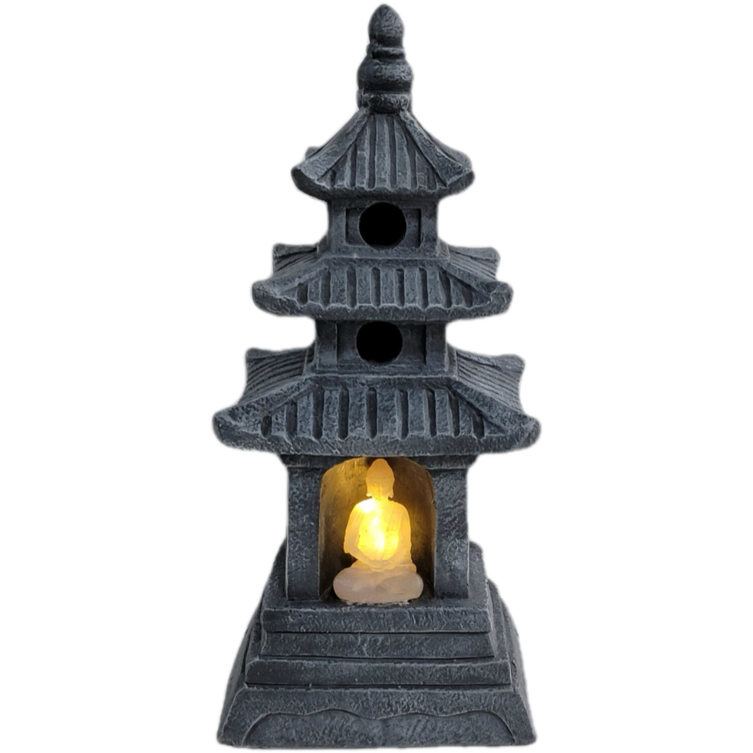 Pagoda with Solar Light Grey Image 2