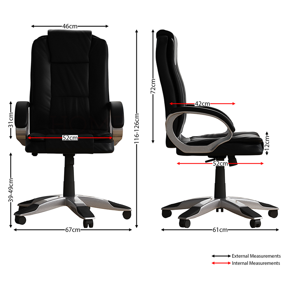 Vida Designs Charlton Black Swivel Office Chair Image 8