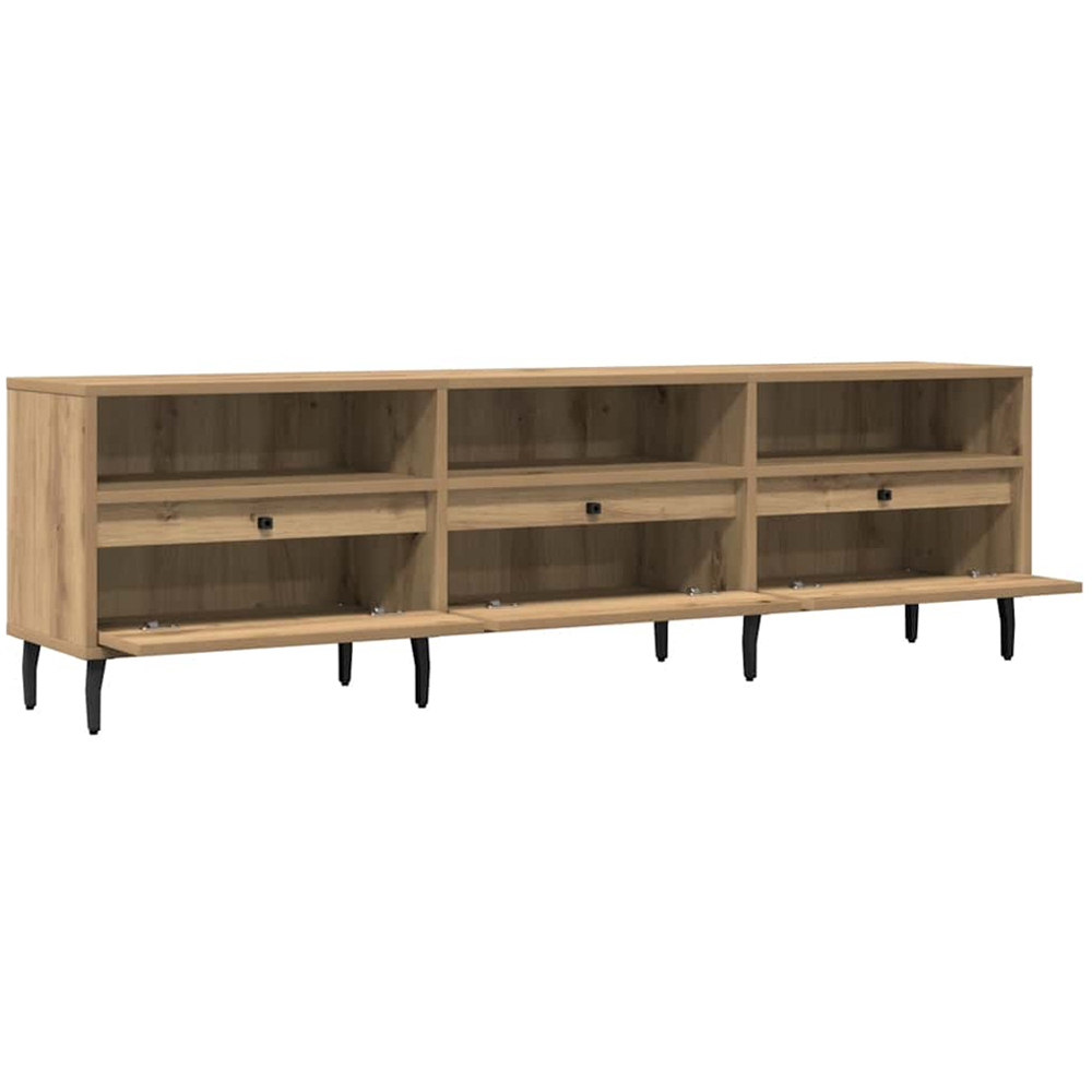 vidaXL 3 Door 3 Shelf Artisan Oak Wide TV Cabinet Image 5