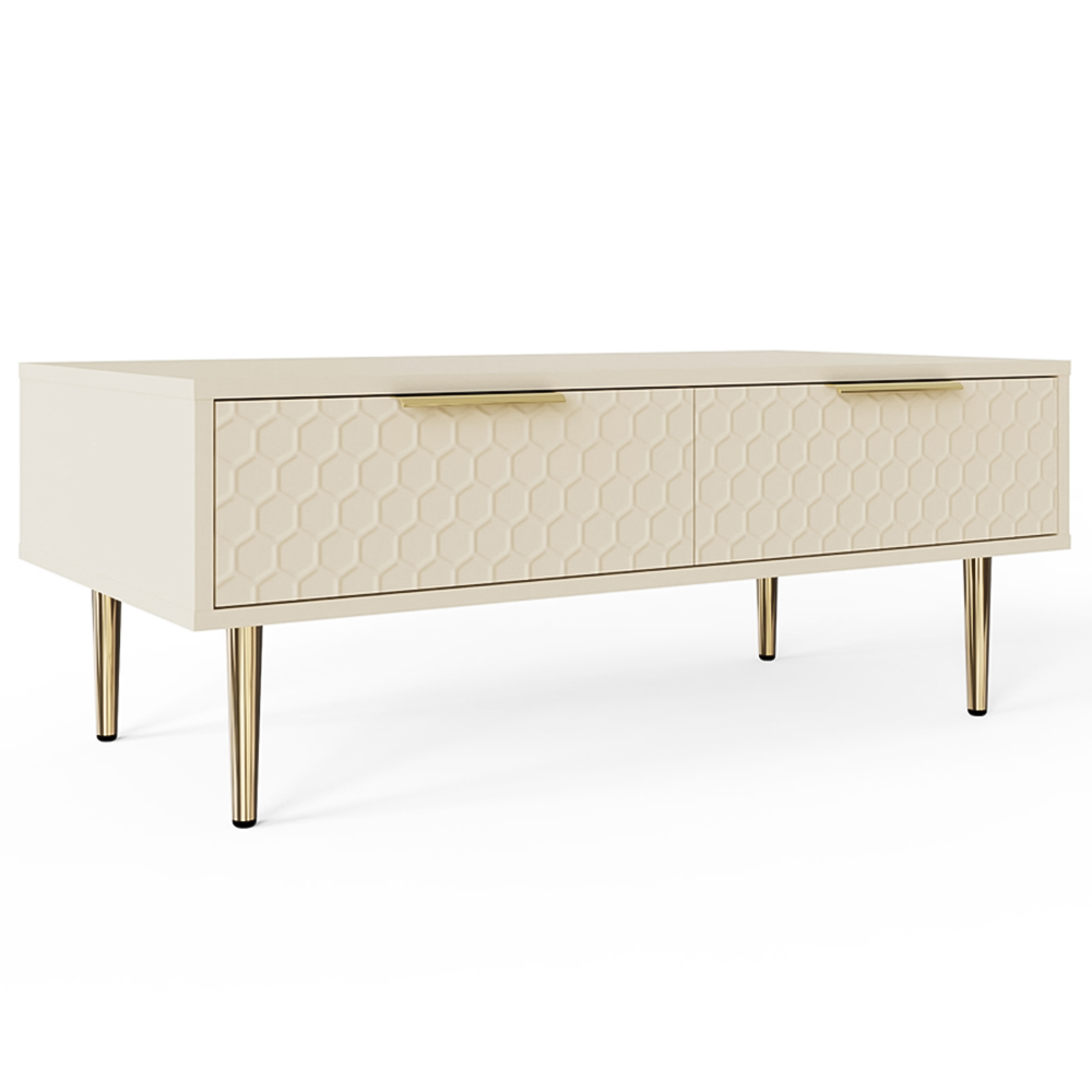 GFW Azariah 2 Drawer Ivory Coffee Table Image 2