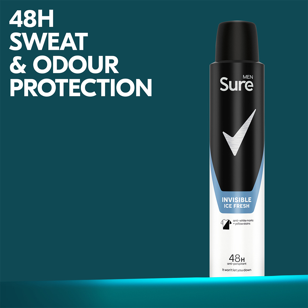 Sure Men Invisible Ice Fresh Antiperspirant Aerosol 200ml Image 5
