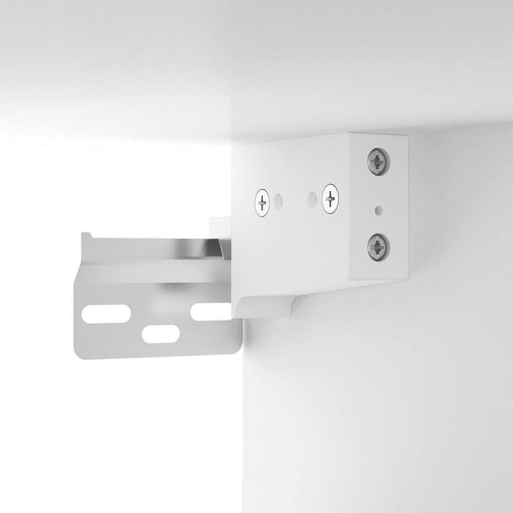 vidaXL 2 Door Single Open Shelf White Wall Mounted Cabinet Image 6