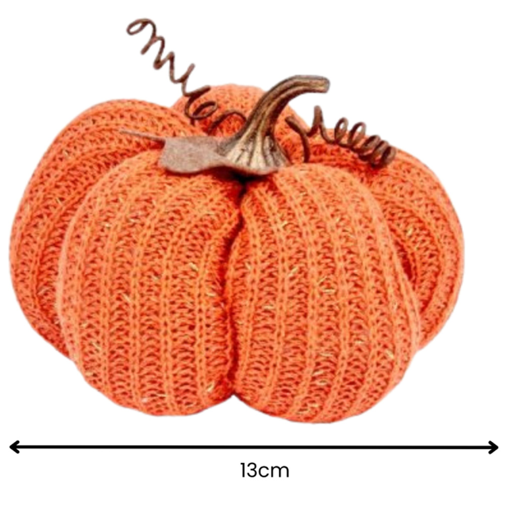 Garden Mile Orange Plush Pumpkin Halloween Decoration 13cm Image 3