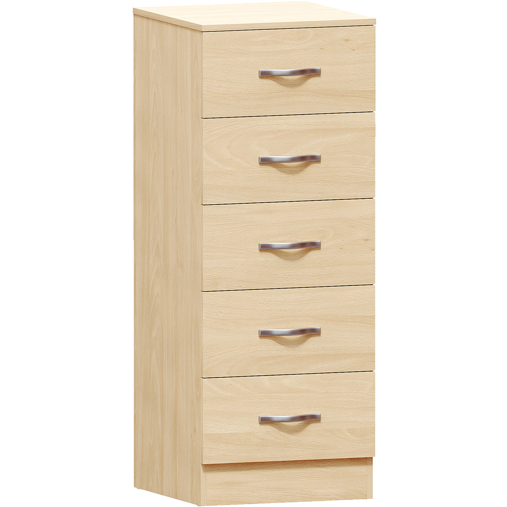 VIDA DESIGNS Riano 5 Drawer Pine Narrow Chest of Drawers Image 2