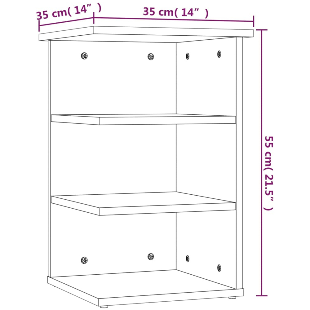 vidaXL 3 Shelf Grey Sonoma Oak Side Cabinet Image 9