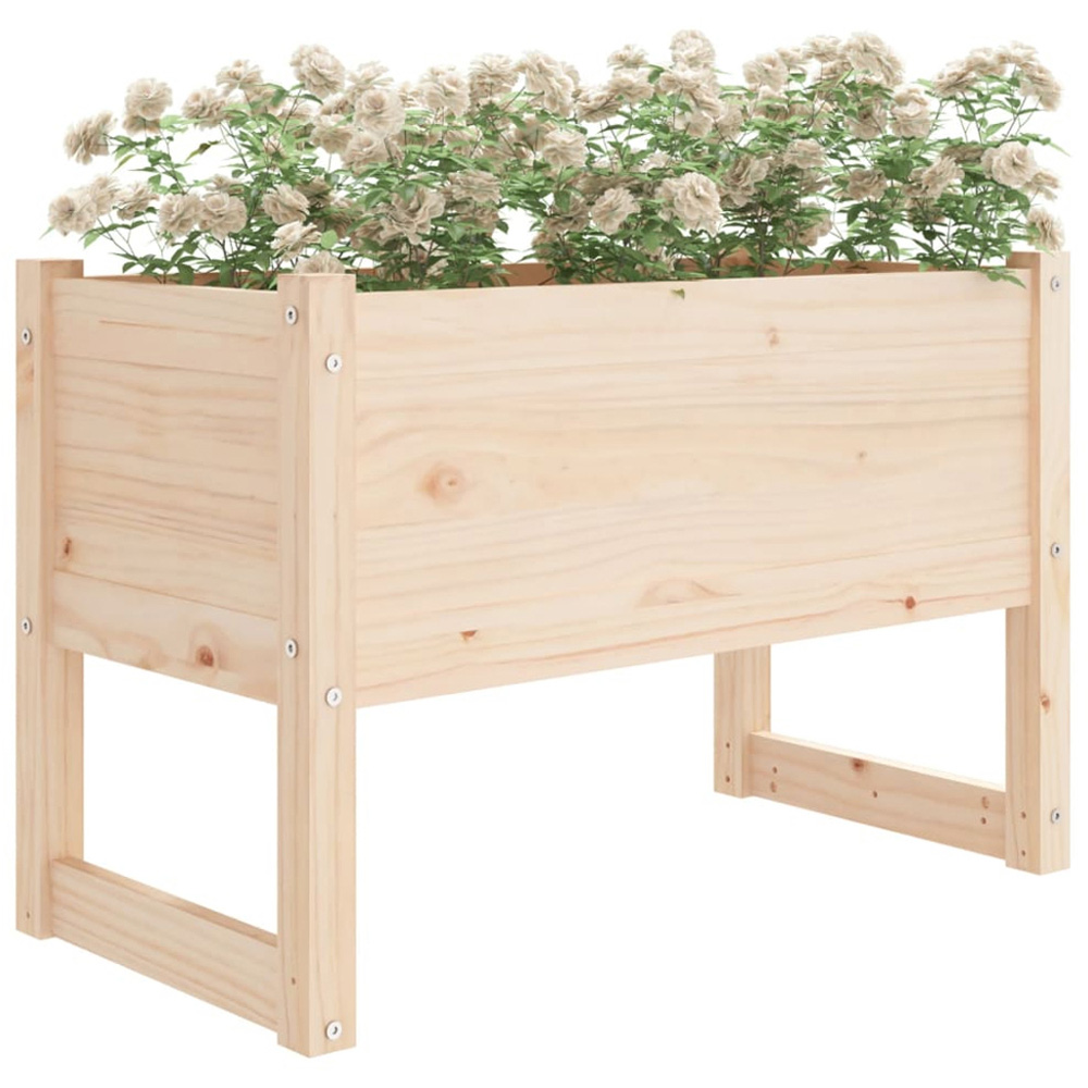 vidaXL Natural Solid Pine Wood Garden Planter with Legs 52 x 78 x 40cm Image 2
