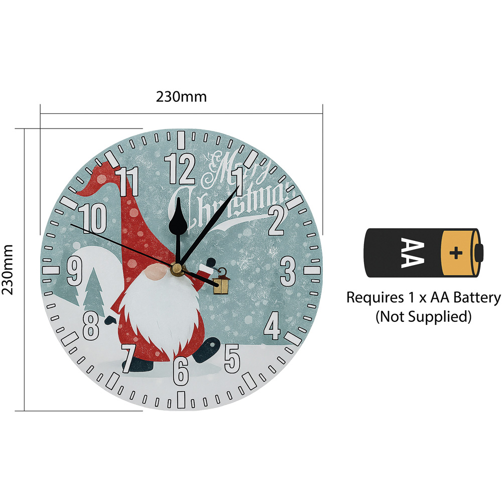 Xmas Haus Festive Santa Gonk Christmas Clock Image 6