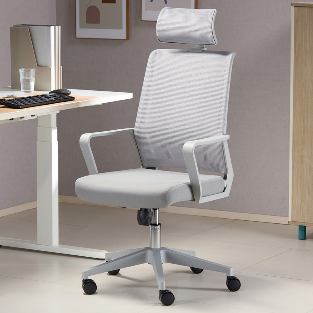 TTAP Cambridge Plus Grey Mesh Swivel Office Chair Image 1