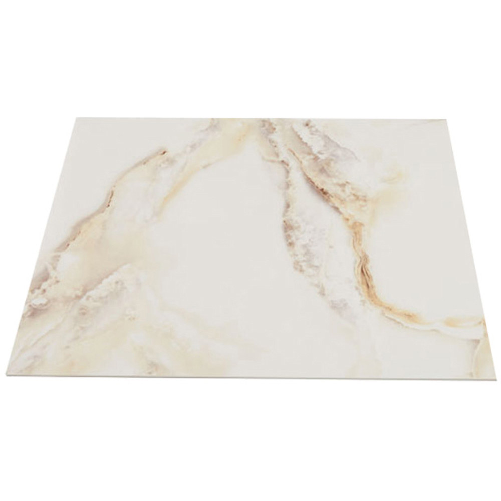 Living and Home Marble Patterned Calacatta White and Yellow PVC Self Adhesive Wall Sticker 10 Pack Image 3