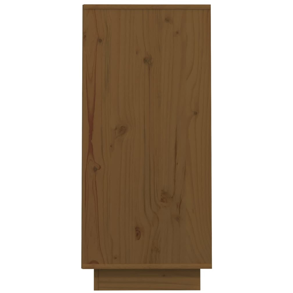 vidaXL 2 Open Shelf Honey Brown Solid Pine Wood Console Cabinet Image 5