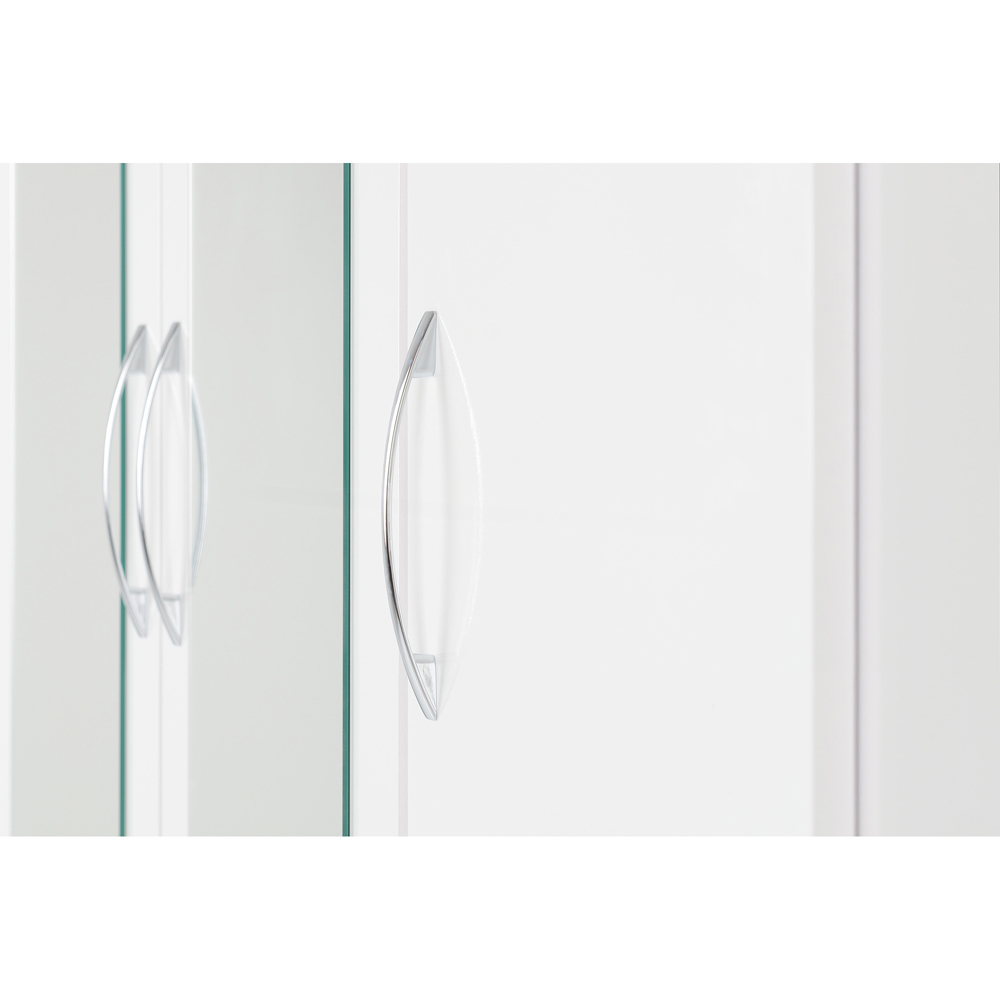 Seconique Nevada 3 Door 2 Drawer Gloss White Mirror Wardrobe Image 5