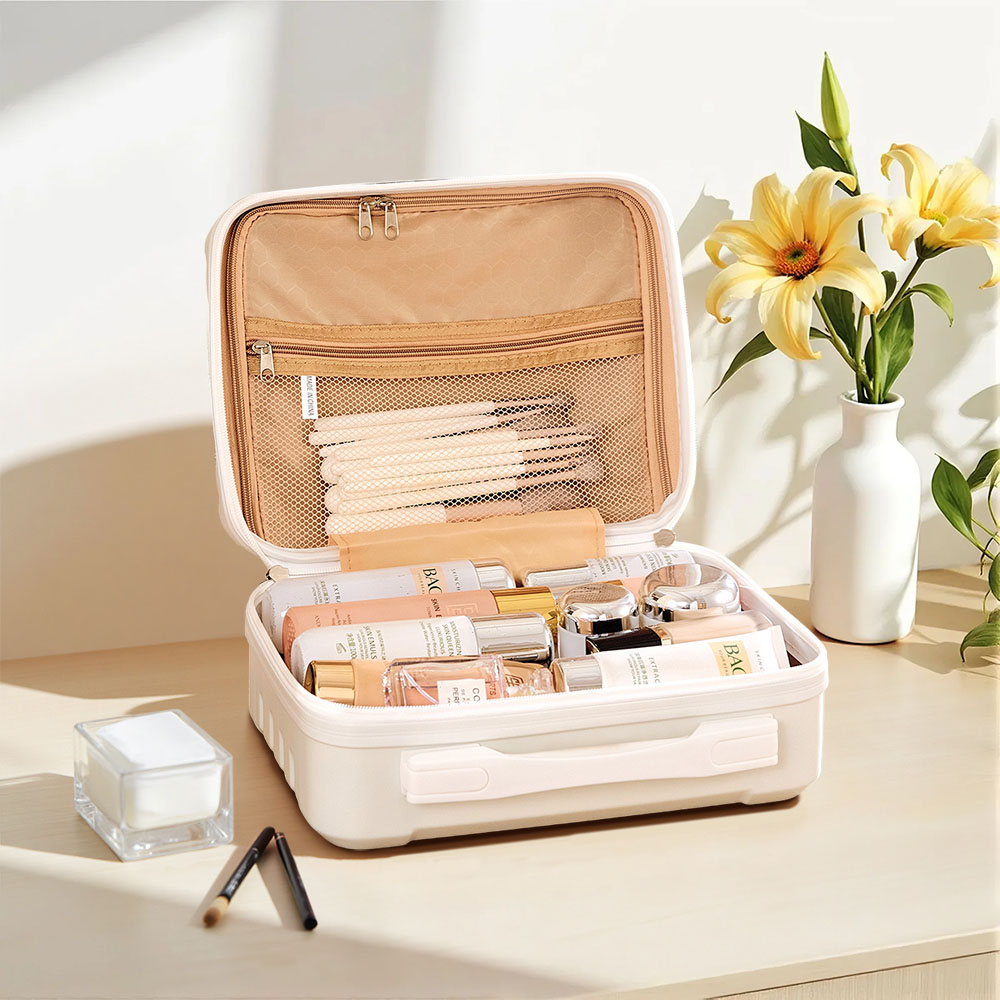 Living and Home White Portable Hard Shell Handheld Cosmetic Travel Case 29.2cm Image 7