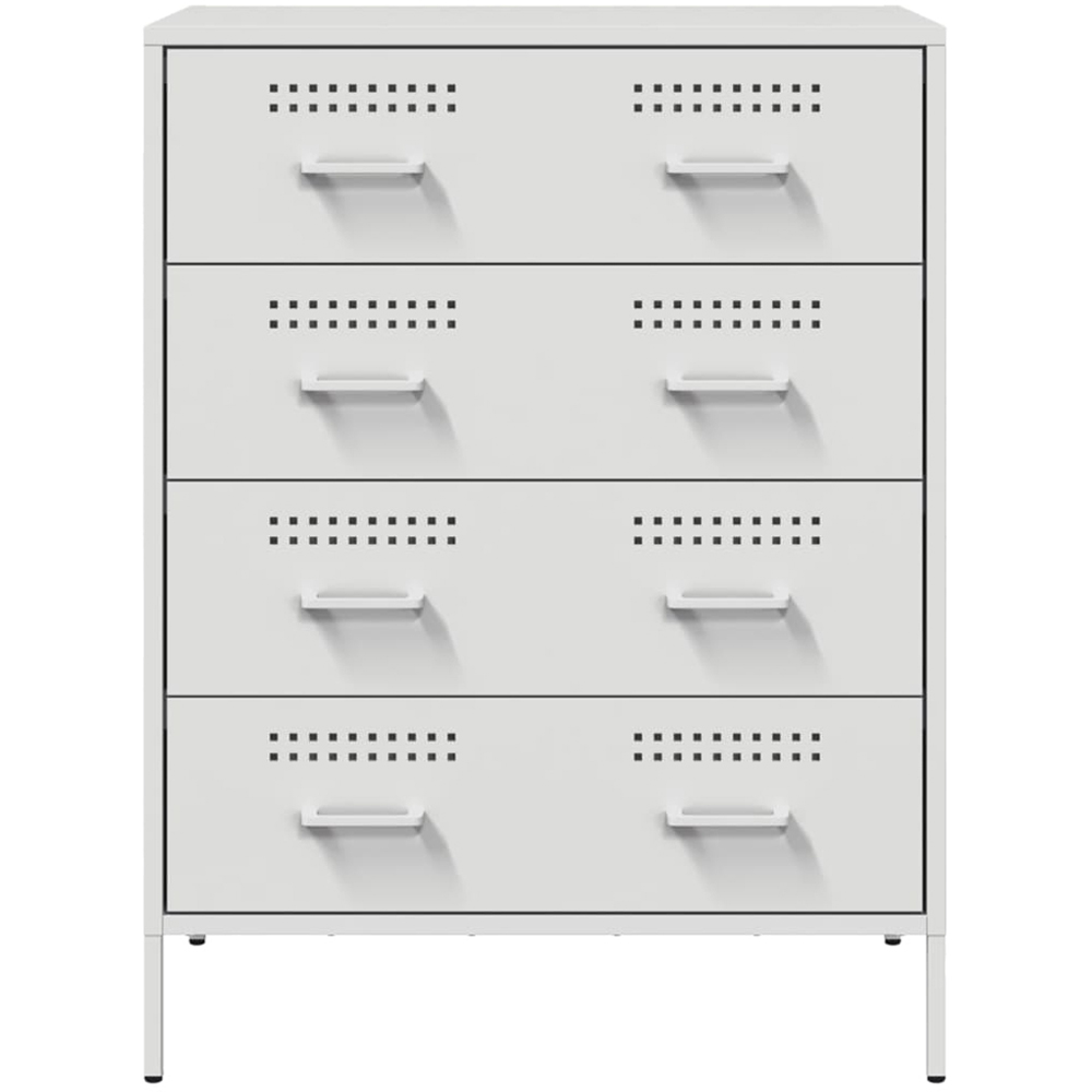 vidaXL 4 Drawer White Steel Sideboard Image 6