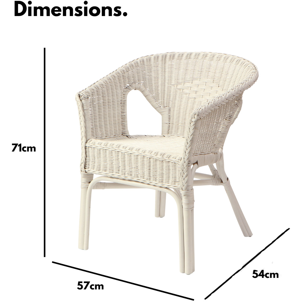 Desser Furniture White Wicker Adult Size Loom Chair with Cushion Image 7