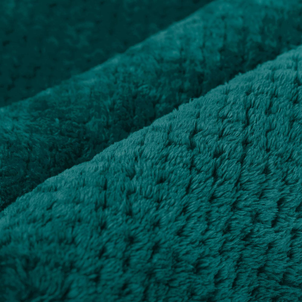 Dreamscene Luxury Teal Honeycomb Mink Waffle Throw 150 x 125cm Image 3