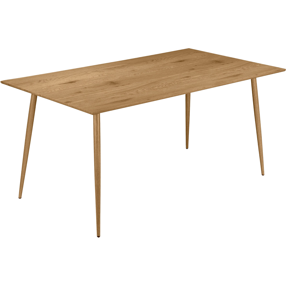 Loft24 Monza 6 Seater Oak Rectangular Dining Table with Metal Legs Image 2