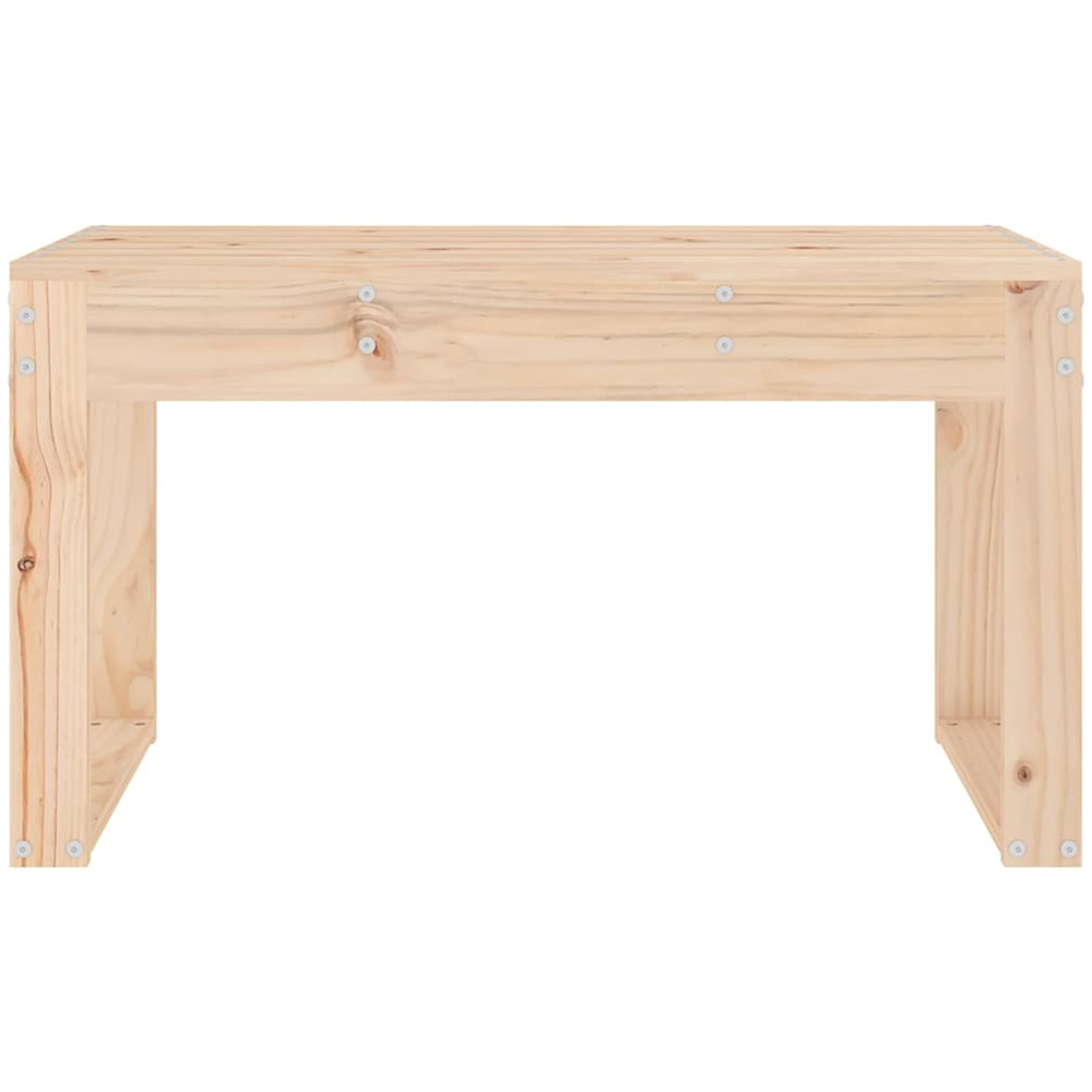 vidaXL Natural Solid Pine Wood Slatted Garden Bench 80 x 38 x 45cm Image 3