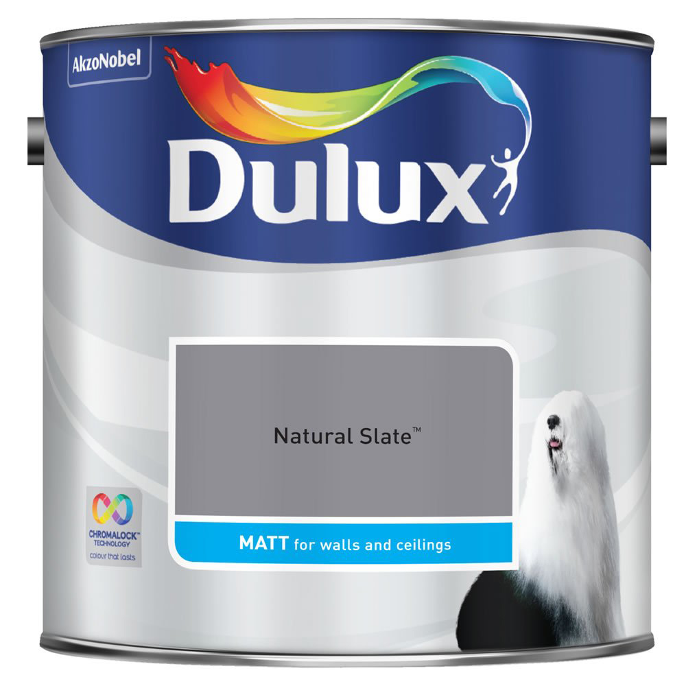 Dulux Walls & Ceilings Natural Slate Matt Emulsion Paint 2.5L Image 2