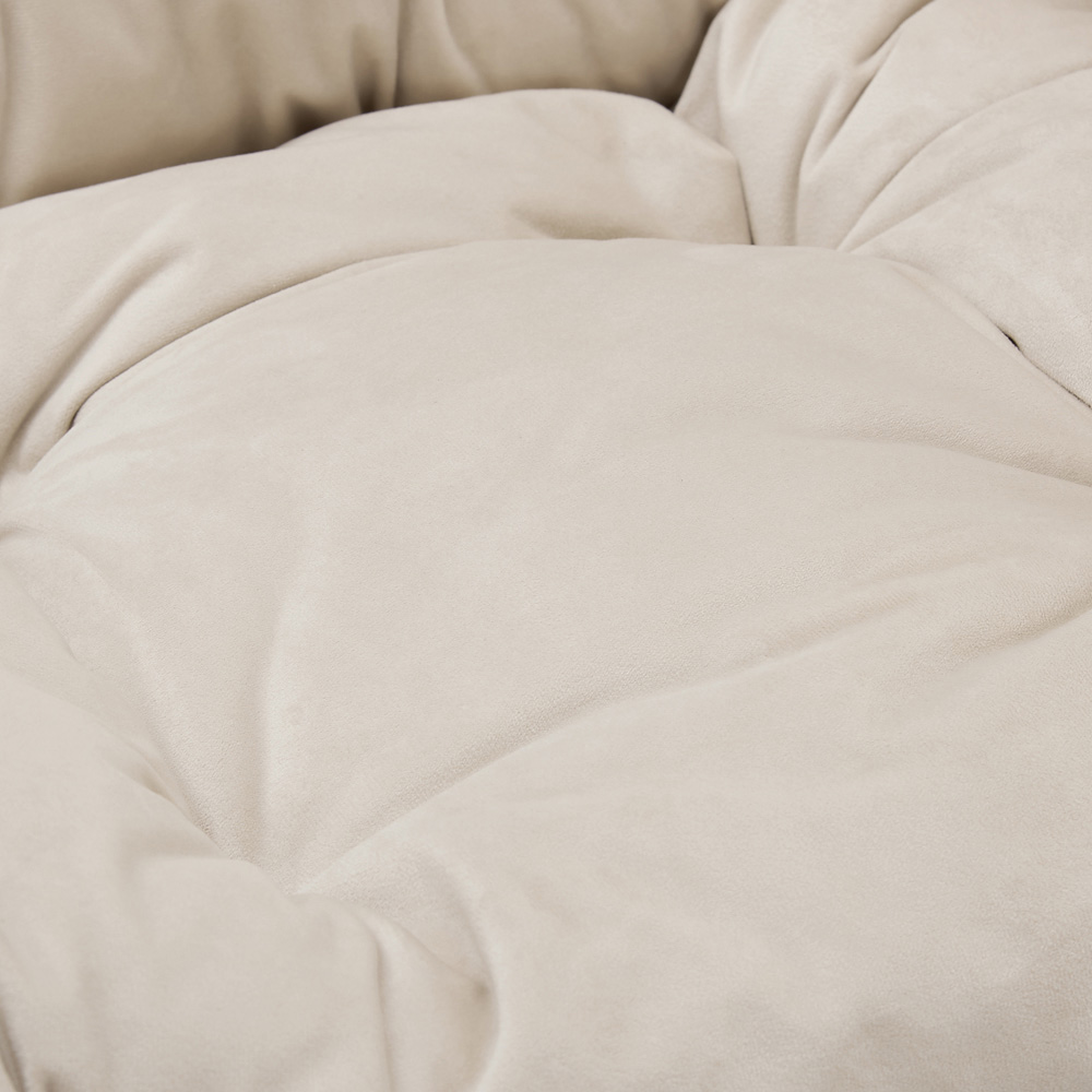 Home Detail Mellow Beige Velvet Lazy Chair Image 4